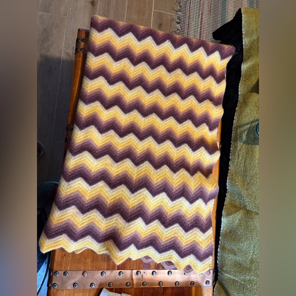 Vintage retro woven throw blanket